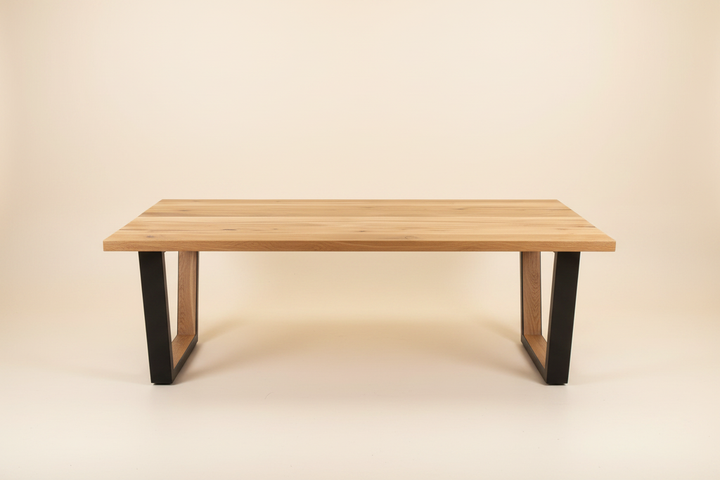 Metalox eettafel — crème sweep vooraanzicht