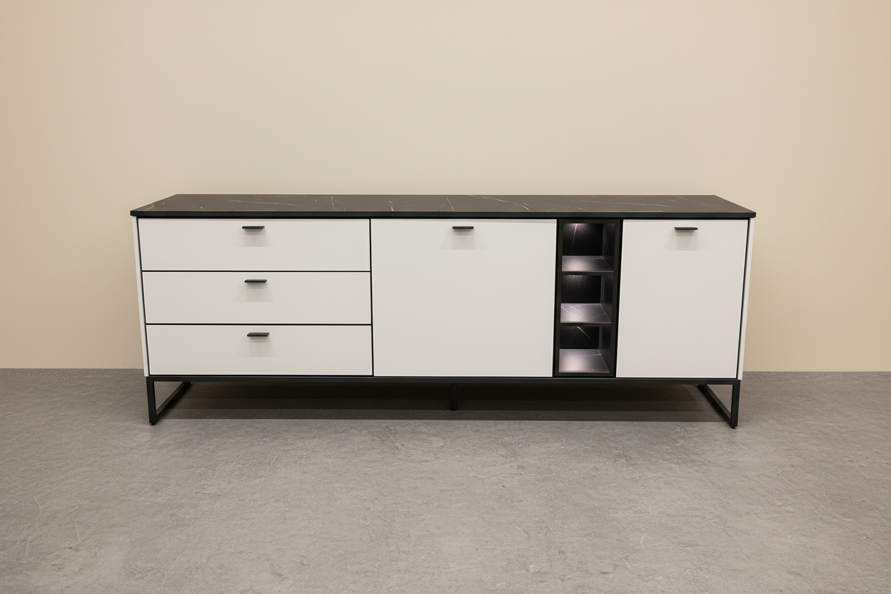Bogota dressoir frontaal betonlook