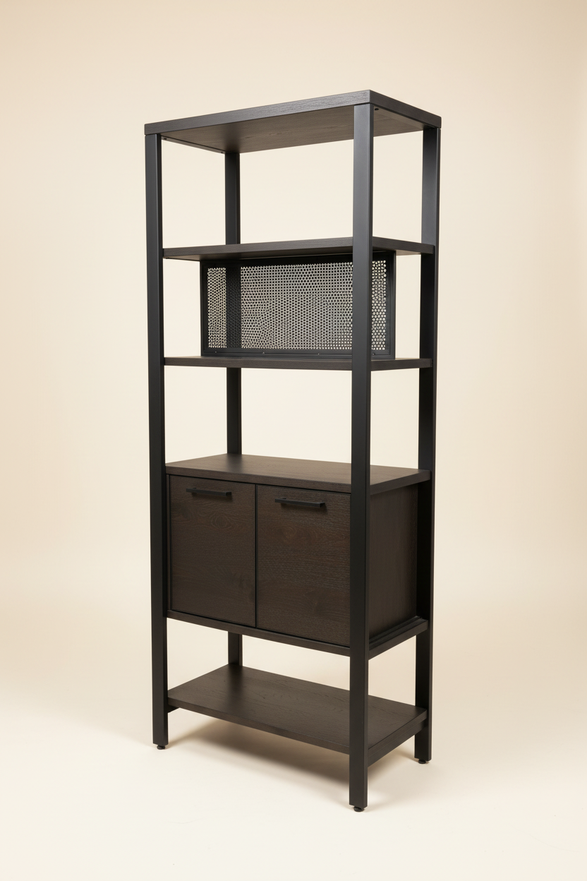 Ridgefield boekenkast 3/4 hoek